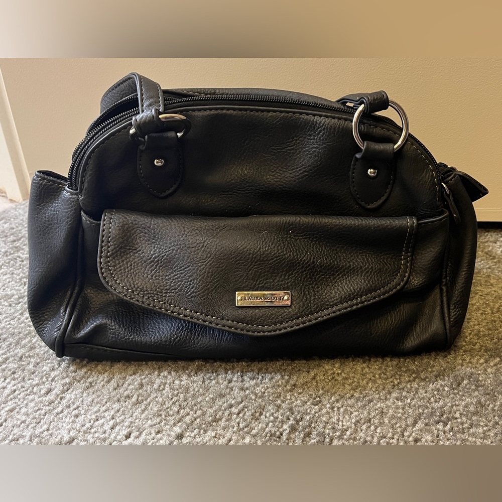 Laura Scott Classic Black Shoulder Bag